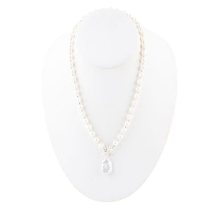Sunday Best Pearl Toggle Necklace detail view by Barse Jewelry