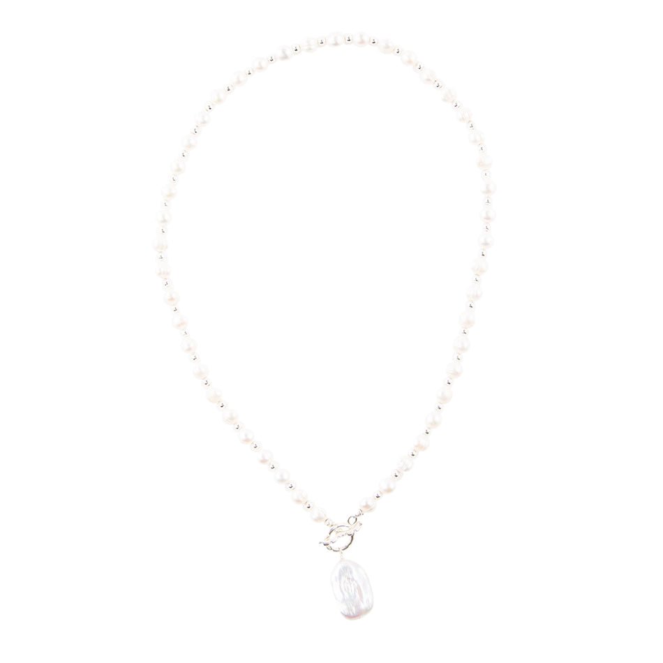 Sunday Best Pearl Toggle Necklace detail view by Barse Jewelry