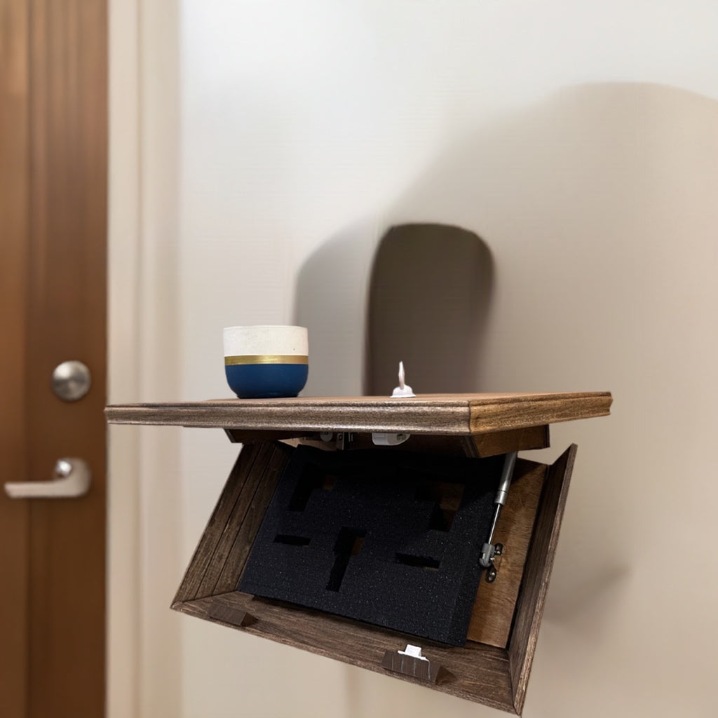 Hidden Gun Storage, Gun Storage Concealment Shelf - Secure Hidden Compartment Storage Shelf Yet Quickly Accessible (Special Walnut) by Bellewood Designs, Southern home decor