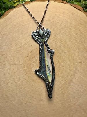 Swordfish and Shell Necklace by Copper Ashes