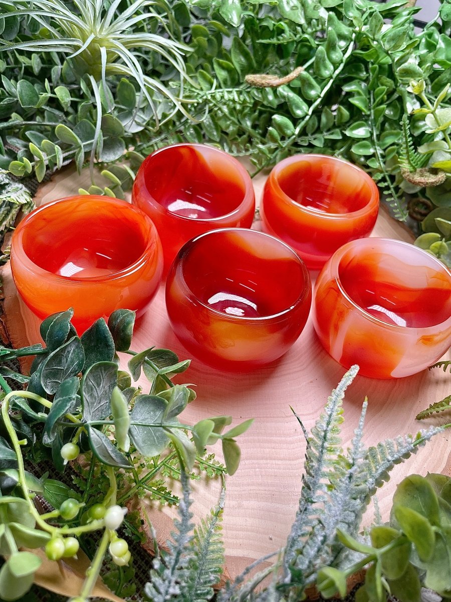 Synthetic Carnelian Bowl by Copper Ashes