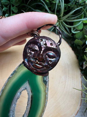 Tara- Green Agate Goddess Necklace detail view by Copper Ashes