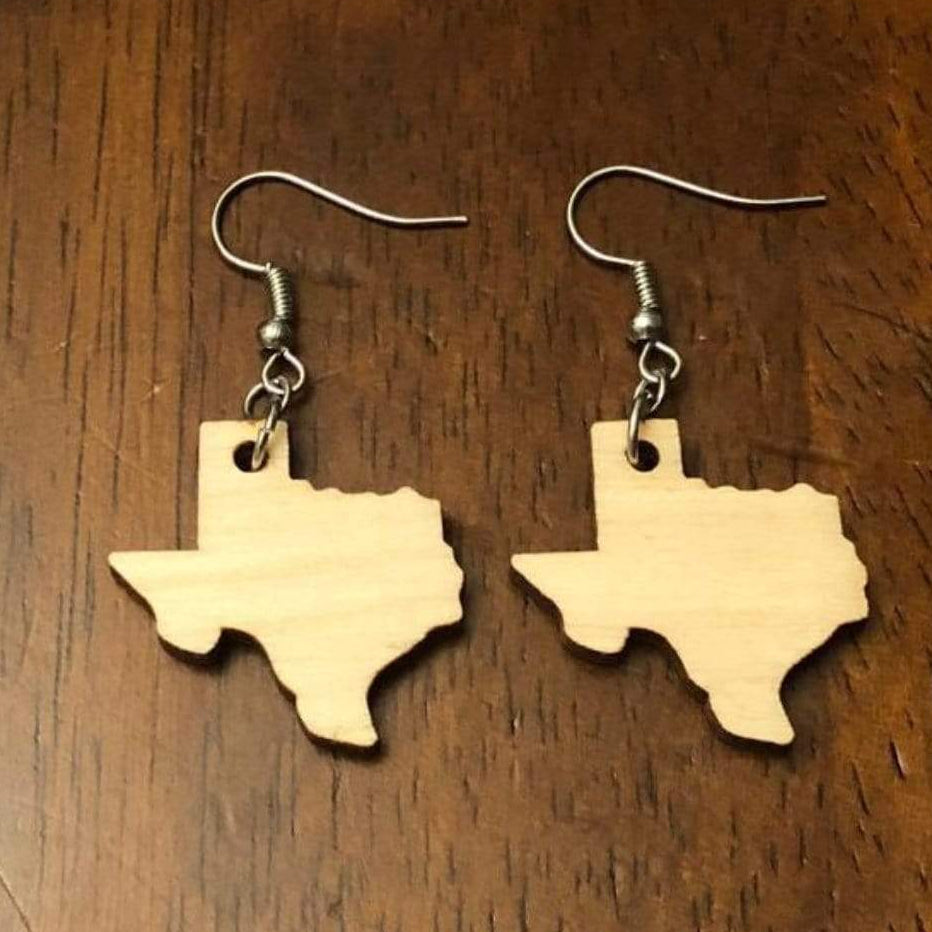 Texas State Wooden Dangle Earrings | State Pride Jewelry