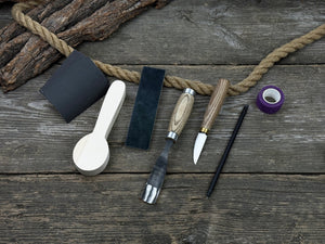The Perfect Spoon Carving Kit for Beginners detail view by Sharky Forged Steel Tools