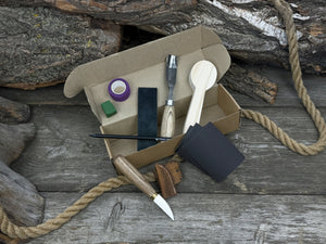 The Perfect Spoon Carving Kit for Beginners detail view by Sharky Forged Steel Tools