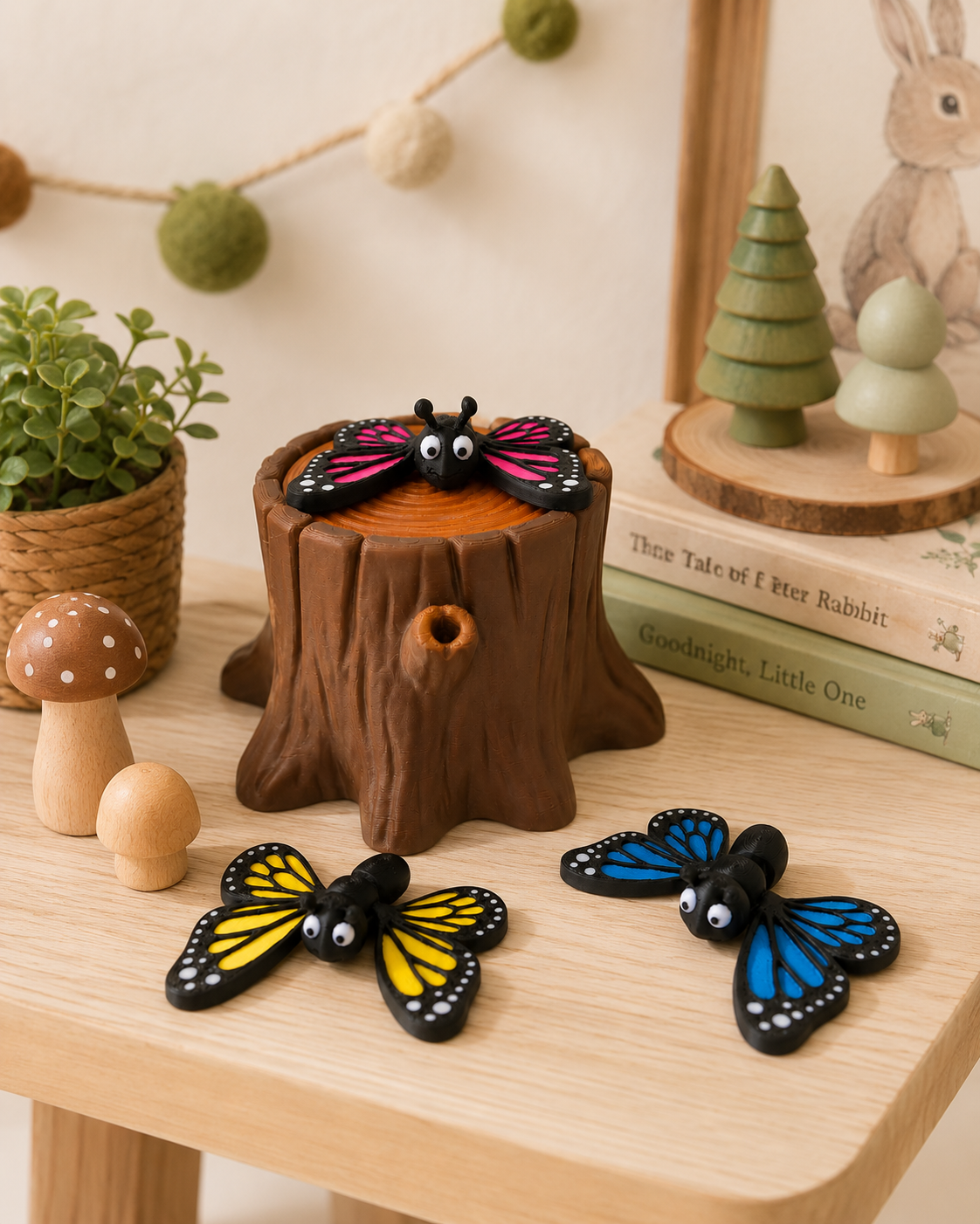 Butterfly Playset with Tree Stump by The Tween Space, natural skincare detail photo 5