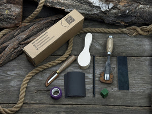 The Ultimate Beginner’s Spoon Carving Kit detail view by Sharky Forged Steel Tools