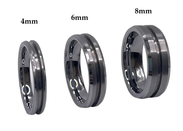 Thin Line of Love Tungsten Memorial Ring by Cotton Street Art Company, handmade jewelry detail photo 8