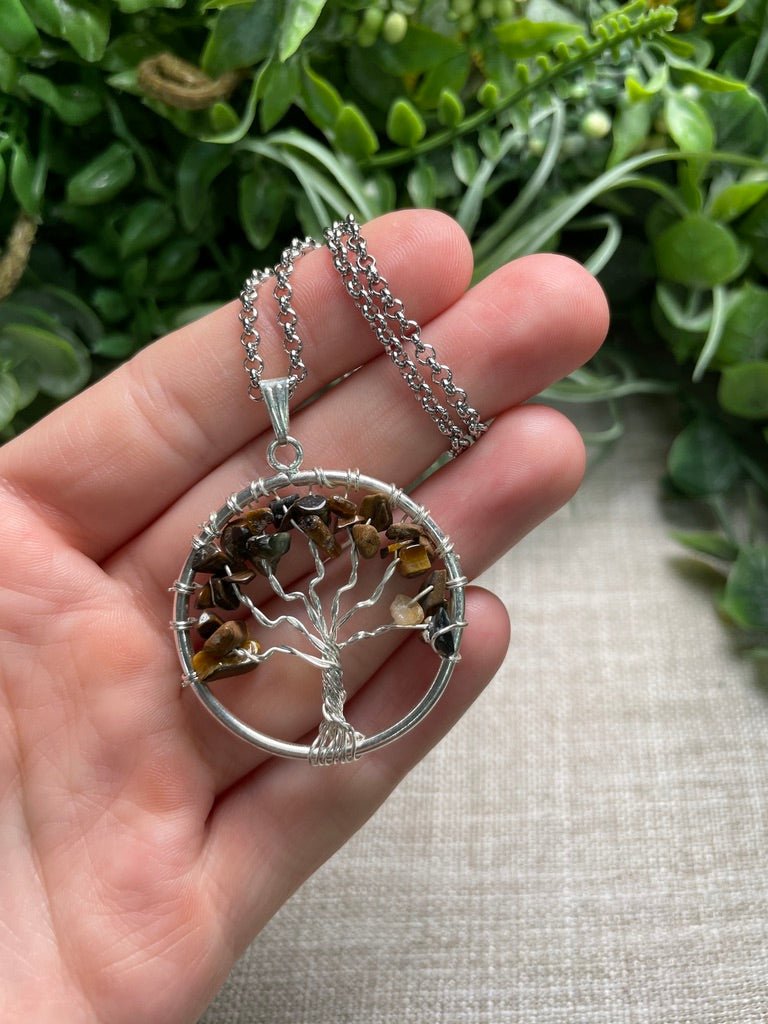 Tigers Eye Tree of Life Necklace by Copper Ashes