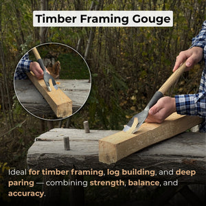 Timber Framing Rounded Chisel, 20 - 100 mm (0.8 - 3.9 inches) detail view by Sharky Forged Steel Tools