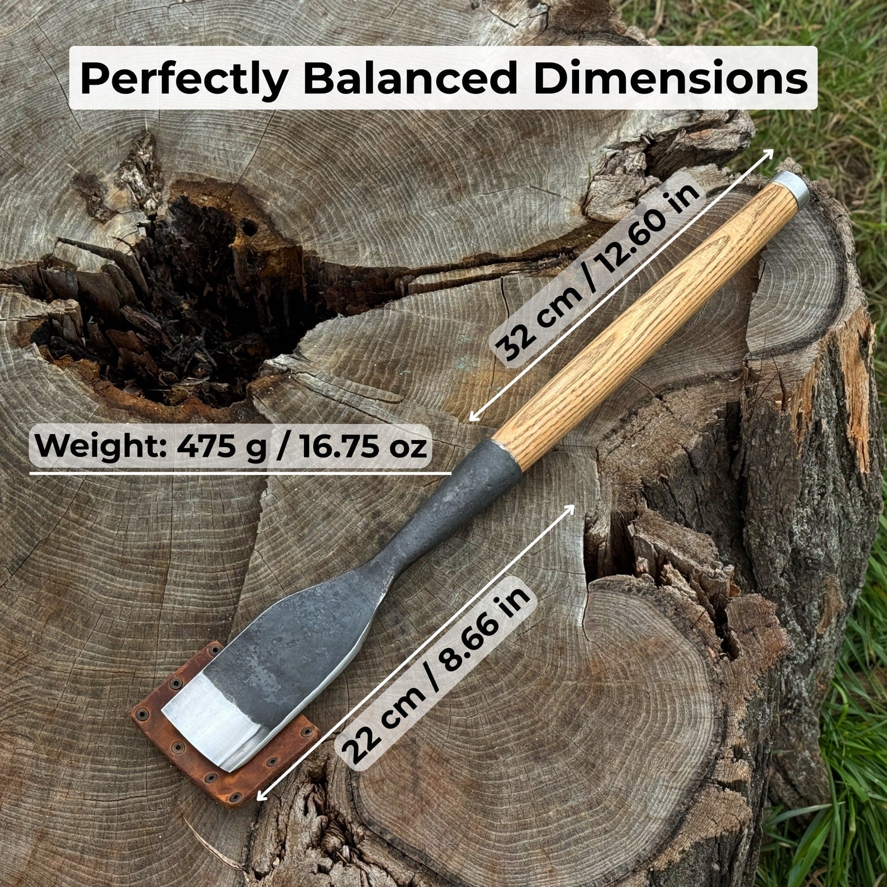 Timber Framing Rounded Chisel, 20 - 100 mm (0.8 - 3.9 inches) detail view by Sharky Forged Steel Tools