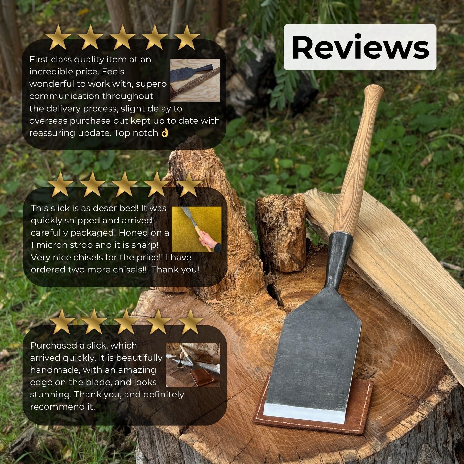 Timber Framing Sliсk Chisel, 20 - 100 mm (0.8 - 3.9 inches) detail view by Sharky Forged Steel Tools
