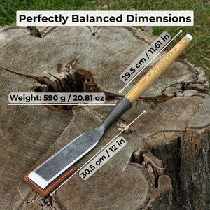 Timber Slick Chisel for Woodworking – 20 to 100 mm (0.8–3.9 Inches) detail view by Sharky Forged Steel Tools