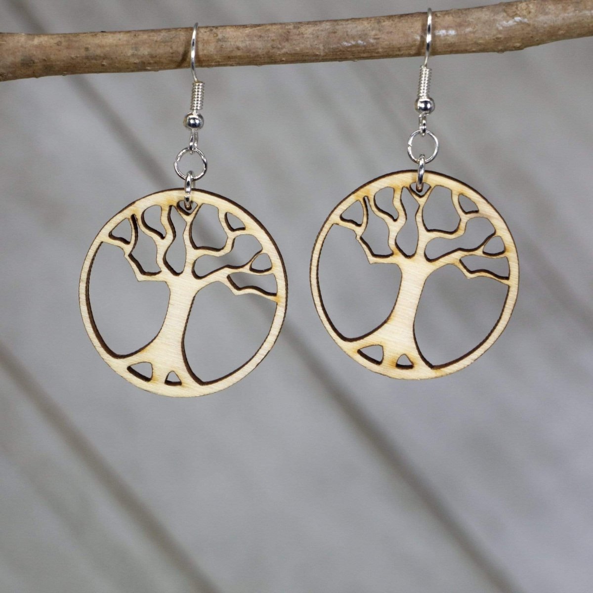 Tree of Life Wooden Earrings | Spiritual Nature Jewelry by Cate's Concepts, LLC, handmade jewelry main product photo