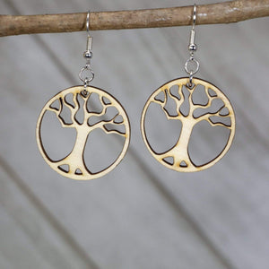 Tree of Life Wooden Earrings | Spiritual Nature Jewelry by Cate's Concepts, LLC, handmade jewelry main product photo