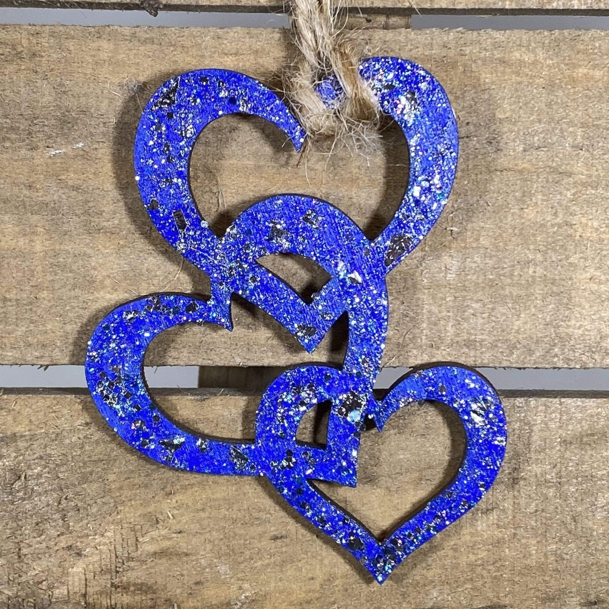 Triple Heart Wooden Christmas Ornament | Love-Themed Holiday Decor by Cate's Concepts, LLC, Southern home decor detail photo 4