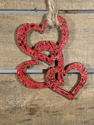 Triple Heart Wooden Christmas Ornament | Love-Themed Holiday Decor by Cate's Concepts, LLC, Southern home decor detail photo 3