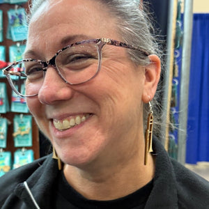 Trombone Wooden Earrings | Band Musician Jewelry by Cate's Concepts, LLC, handmade jewelry detail photo 4