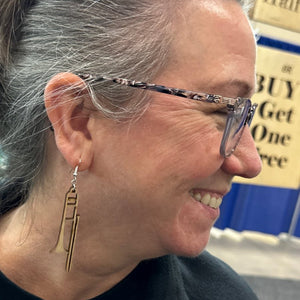 Trombone Wooden Earrings | Band Musician Jewelry by Cate's Concepts, LLC, handmade jewelry detail photo 5