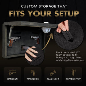 Wild Turkey Pair Gun Concealment Furniture - Handcrafted Hidden Gun Storage Wall Decor - Hidden Safe Furniture with Magnetic