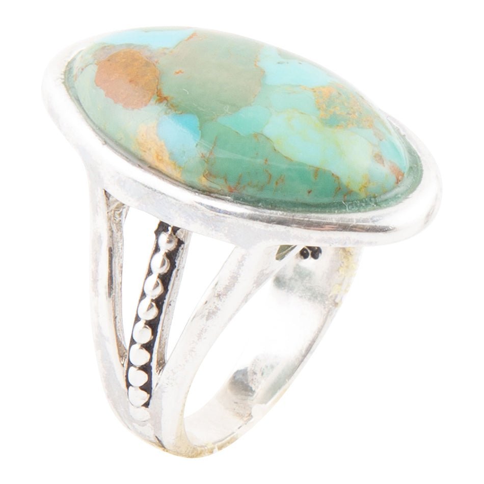 Blue Turquoise and Sterling Silver Oval Ring by Barse Jewelry