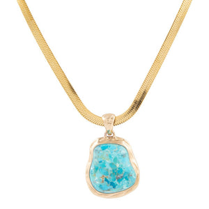 Turquoise Baron Snake Chain Pendant Necklace by Barse Jewelry