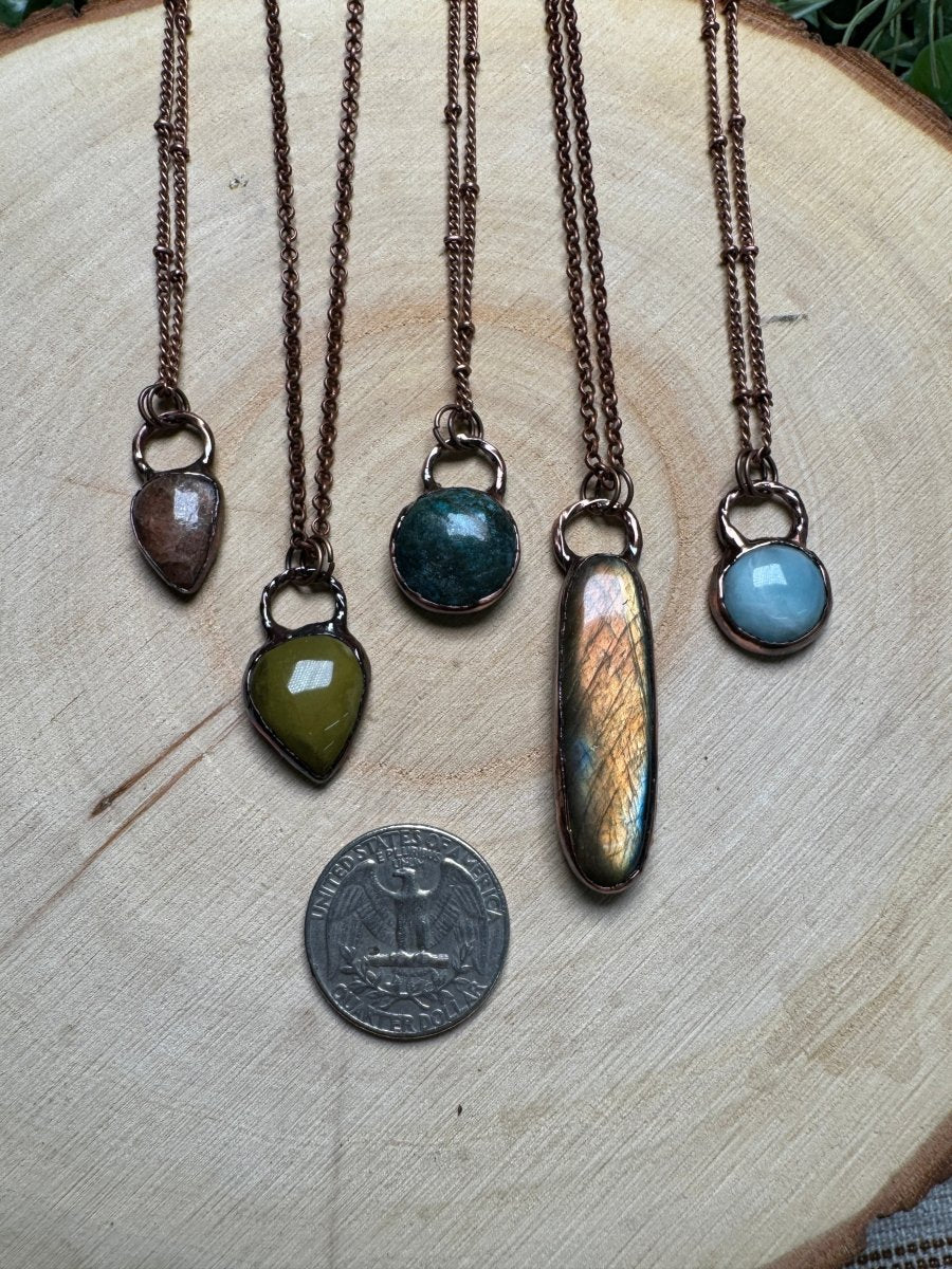 Turquoise Necklace detail view by Copper Ashes
