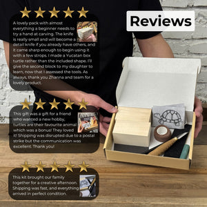 Turtle Carving Kit – Complete Starter Whittling Kit for Beginners, Adults, Teens, and Kids detail view by Sharky Forged Steel