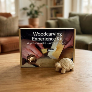 Turtle Carving Kit – Complete Starter Whittling Kit for Beginners, Adults, Teens, and Kids by Sharky Forged Steel Tools