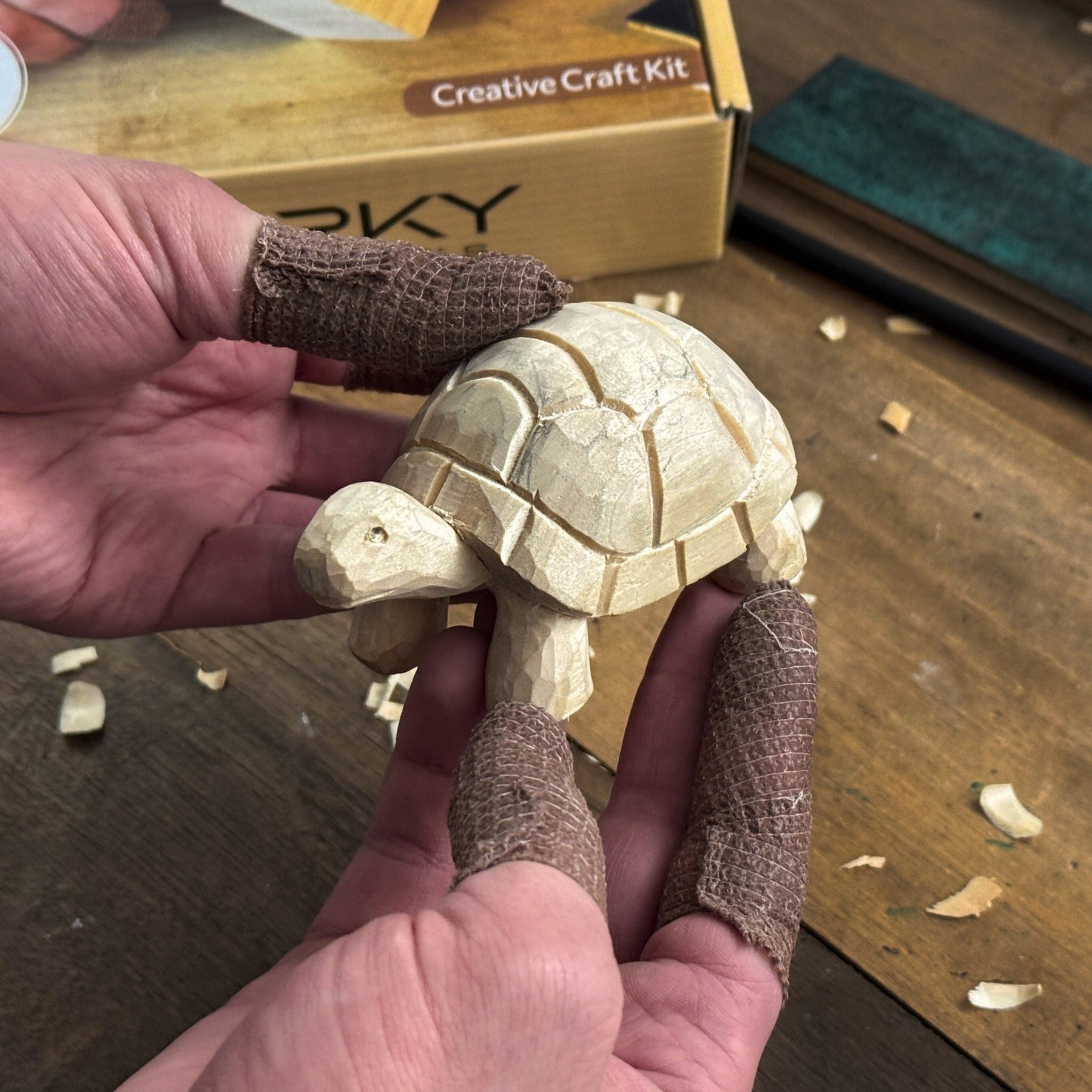 Turtle Carving Kit – Complete Starter Whittling Kit for Beginners, Adults, Teens, and Kids detail view by Sharky Forged Steel