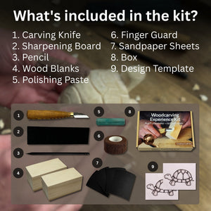 Turtle Carving Kit – Complete Starter Whittling Kit for Beginners, Adults, Teens, and Kids detail view by Sharky Forged Steel
