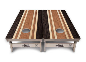 Brown Two Tone Stripes Cornhole Boards - Professional Tournament Series
