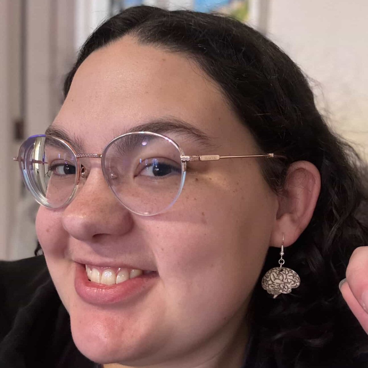 Unique Human Brain Earrings | Quirky Anatomy Jewelry detail view by Cate's Concepts, LLC