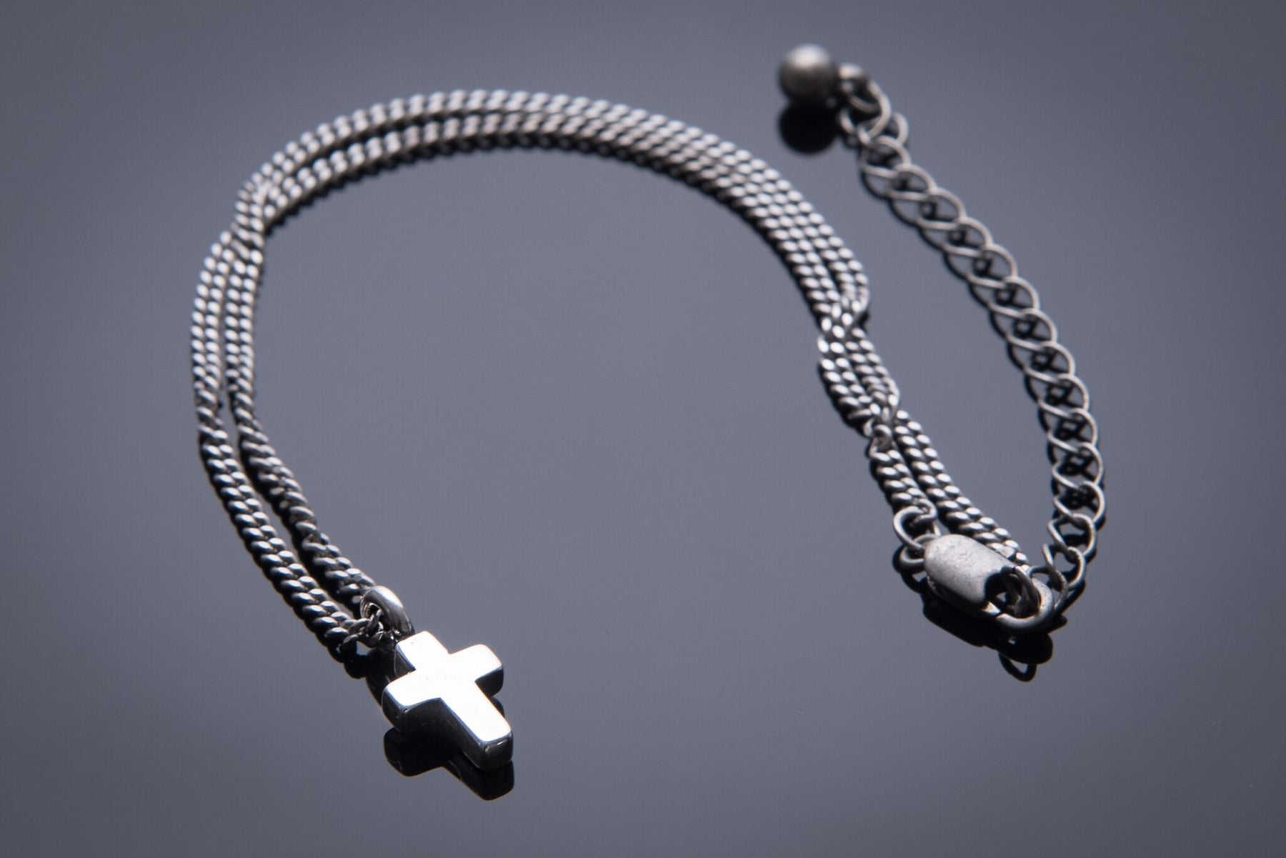 Mini Cross of Comfort Necklace - Sterling Silver Choker Charm by Forged By Fire — view 3 of 5