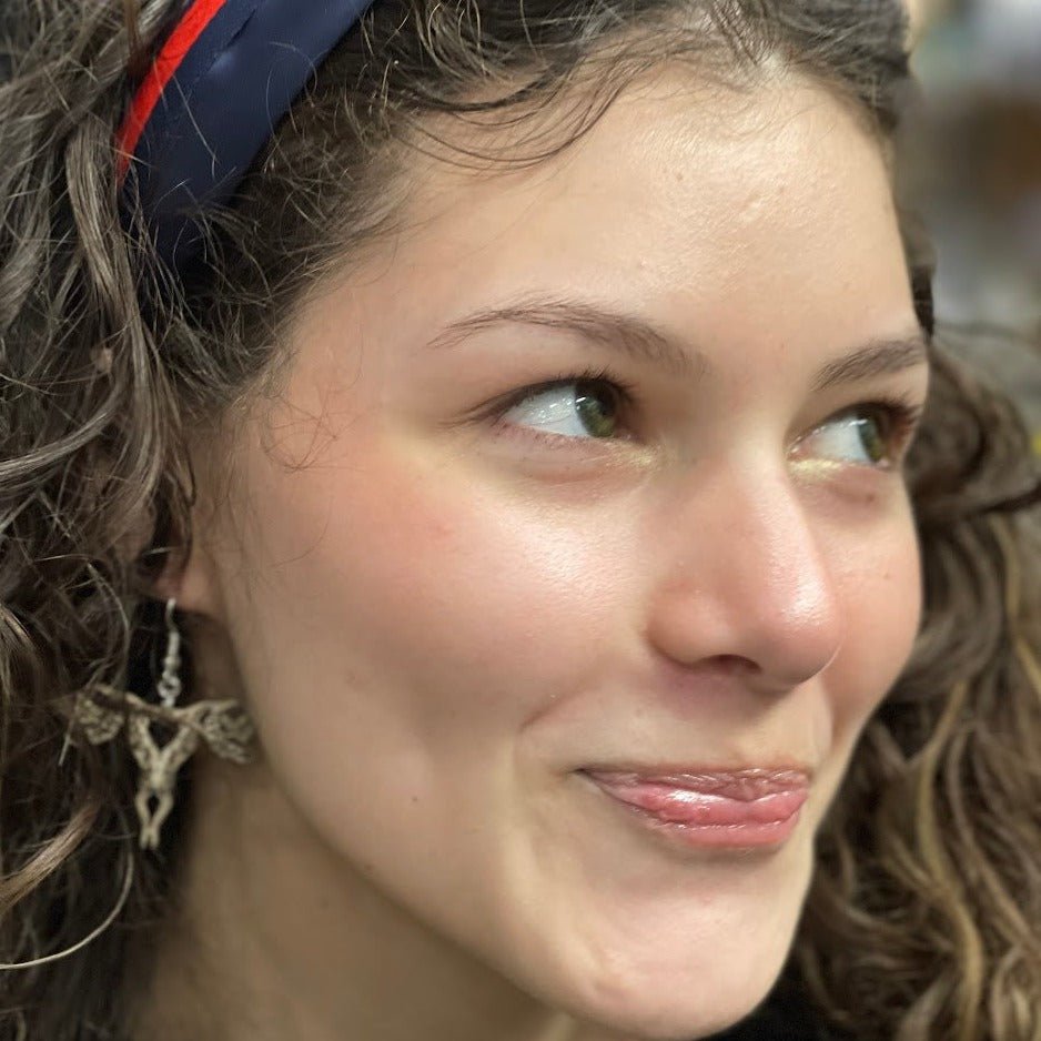 Uterus Wooden Earrings | Feminist Anatomy Statement Jewelry detail view by Cate's Concepts, LLC