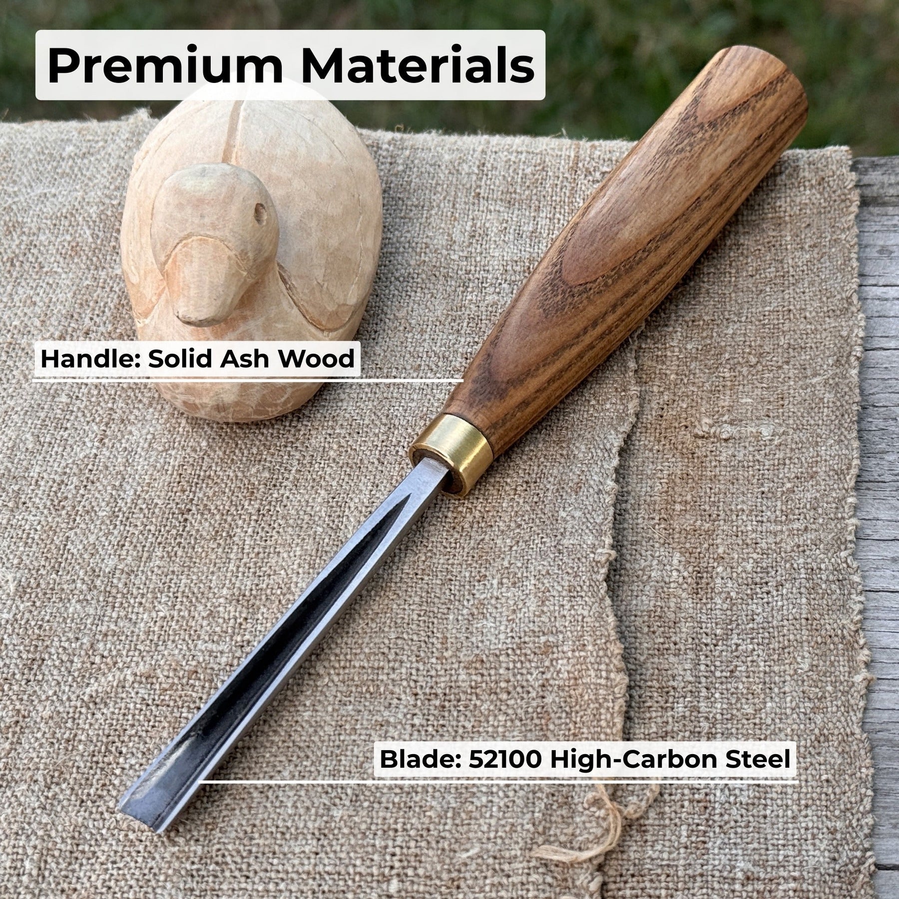 V-Parting Chisel 60 Degree, blade 6 mm (0.24 inches) detail view by Sharky Forged Steel Tools
