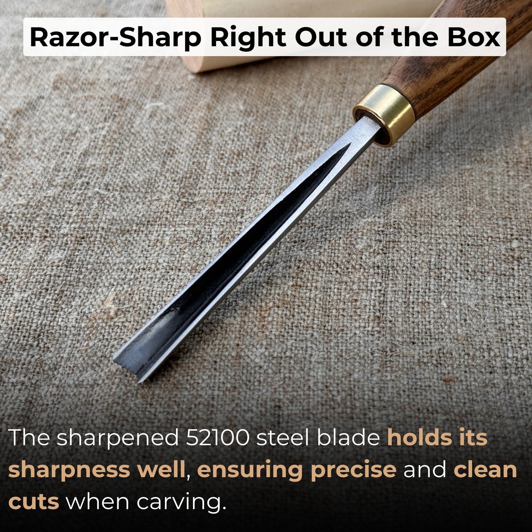 V-Parting Chisel 60 Degree, blade 6 mm (0.24 inches) detail view by Sharky Forged Steel Tools