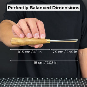 V-Parting Chisel 60 Degree, blade 6 mm (0.24 inches) detail view by Sharky Forged Steel Tools