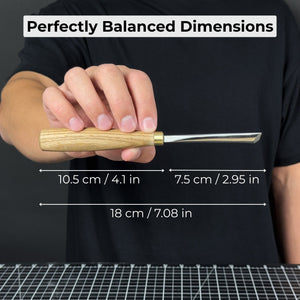 V-Parting Chisel 60 Degree, Blade 8 mm (0.31 inches) detail view by Sharky Forged Steel Tools