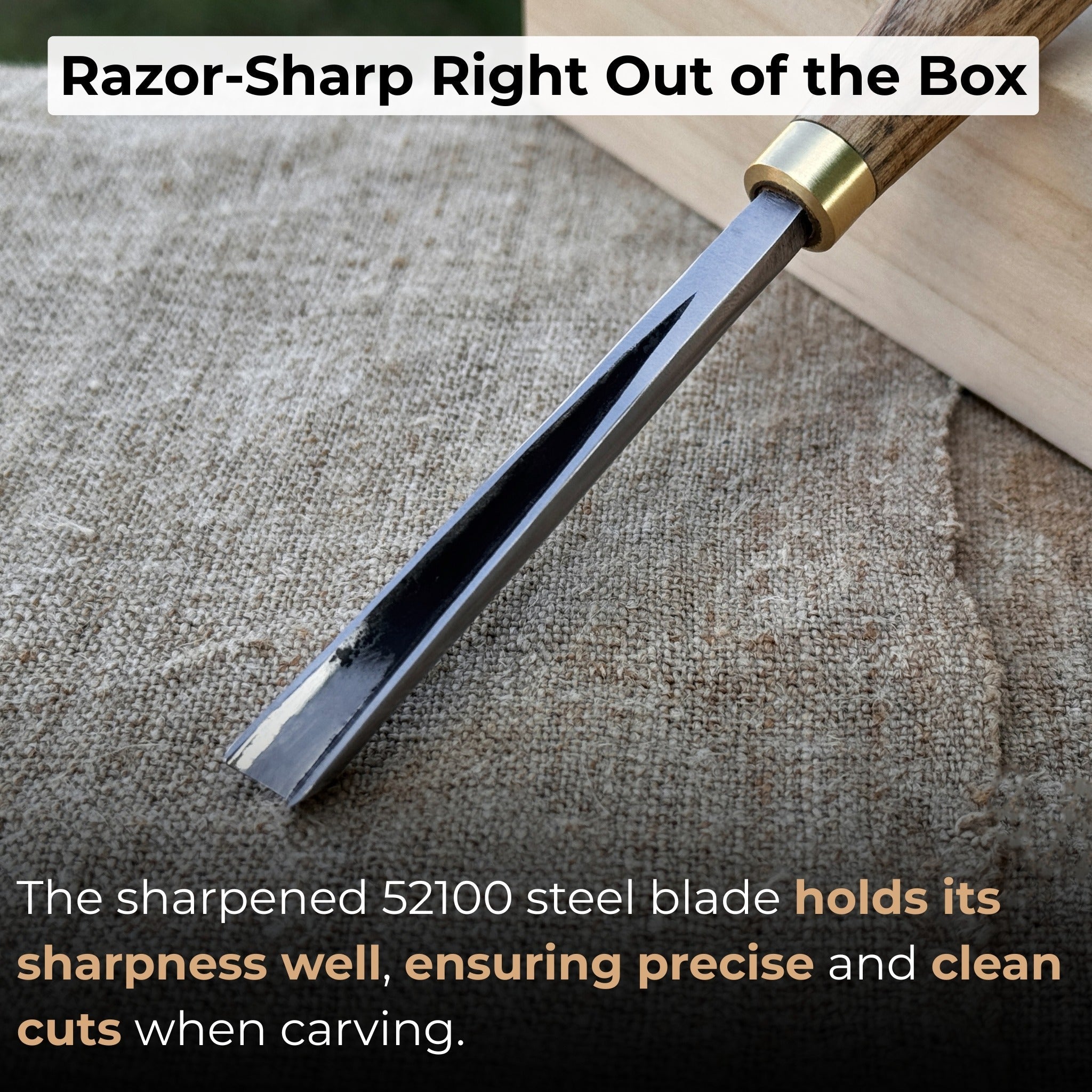 V-Parting Chisel 60 Degree, Blade 8 mm (0.31 inches) detail view by Sharky Forged Steel Tools