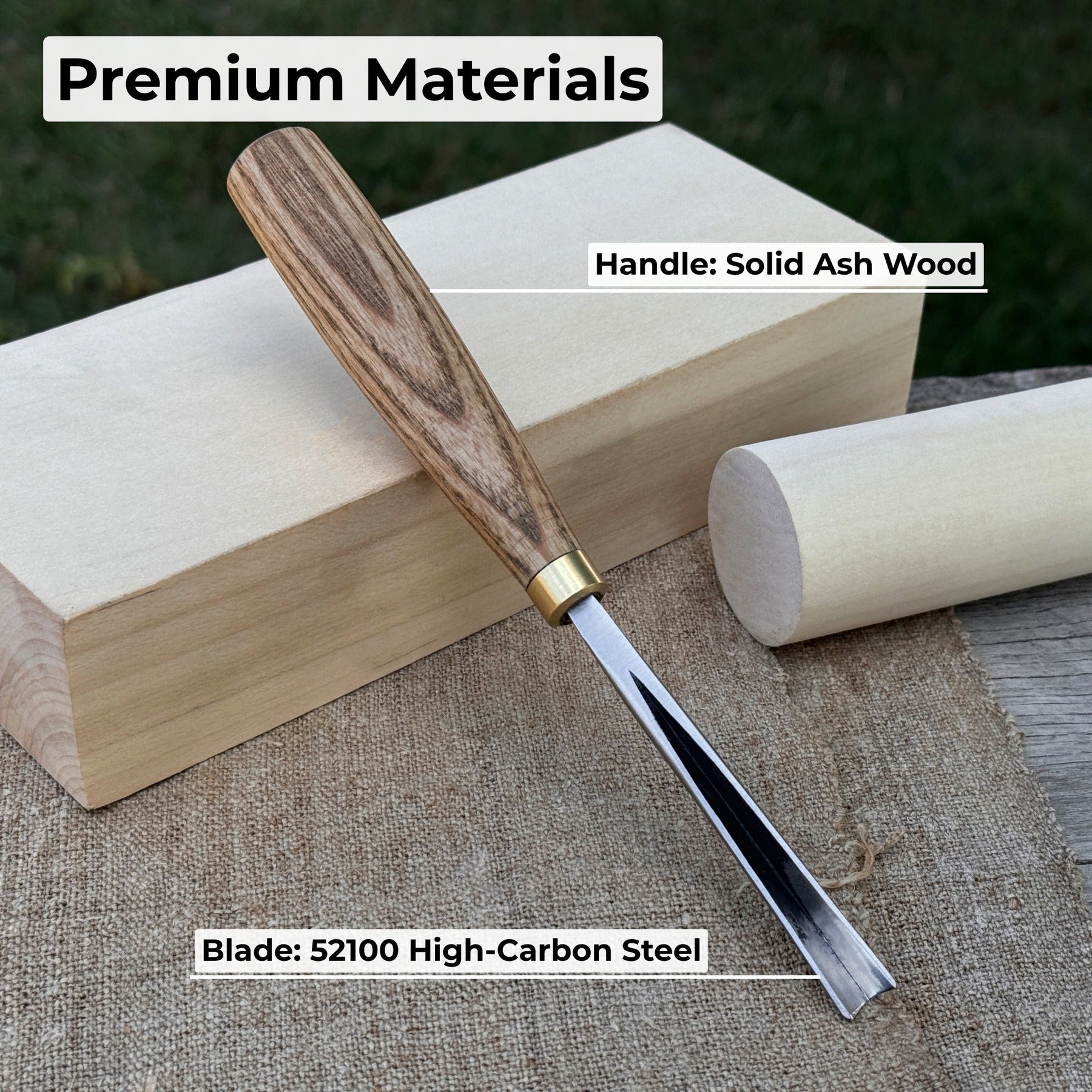 V-Parting Chisel 60 Degree, Blade 8 mm (0.31 inches) detail view by Sharky Forged Steel Tools