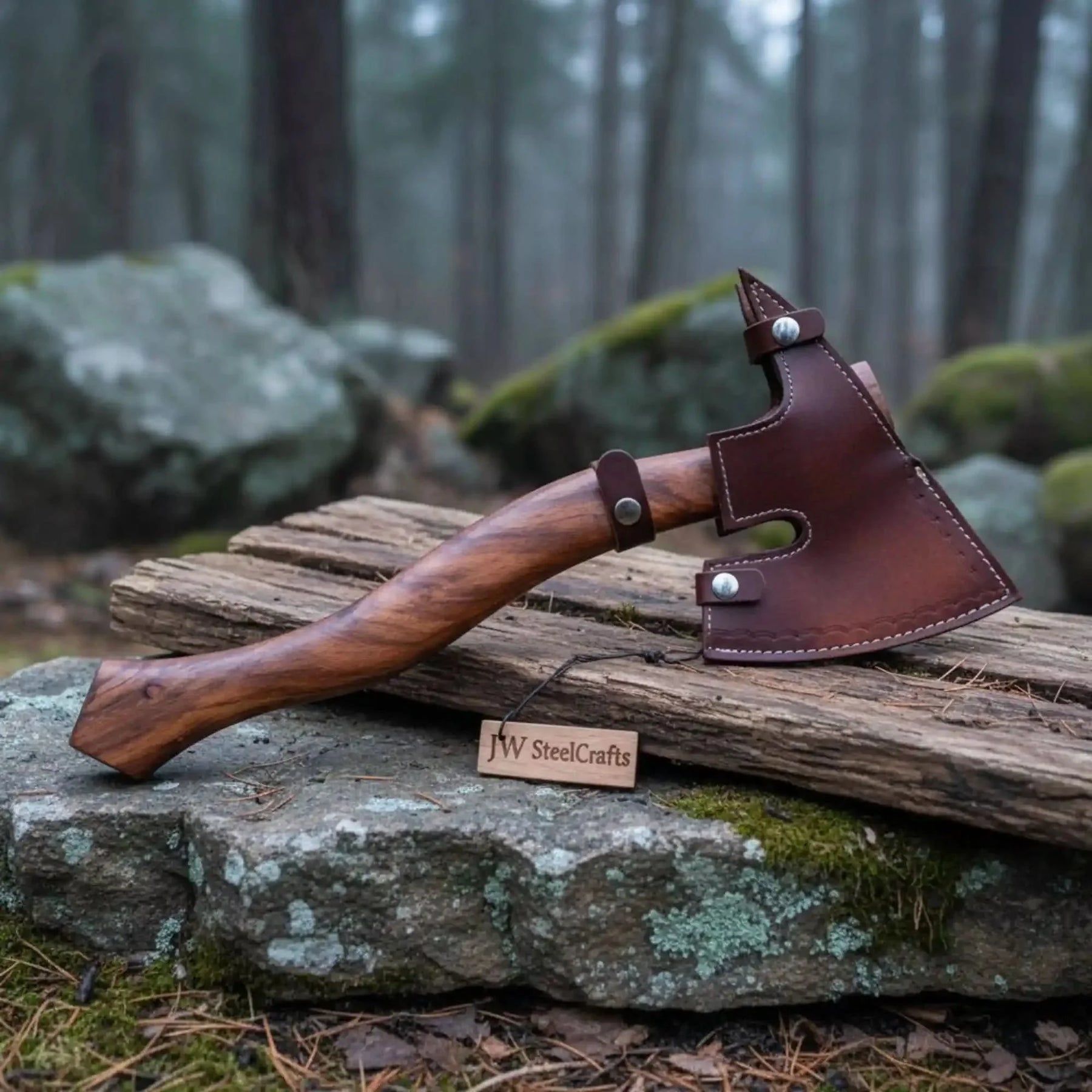 Axe Damascus Steel Axe Viking Axe Hatchet Axe Bearded Axe Tomahawk by JW SteelCrafts, Southern lifestyle apparel detail photo 5