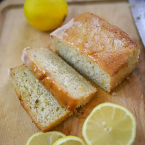 Lemon Glazed Zucchini Bread - Vegan detail view by Two and a Half Irishmen - Traditional Irish Baking