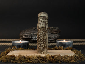 Vidar Figurine – 14 cm (5.7 inches) Hand-Carved Wooden Statue of the Norse God of Vengeance detail view by Sharky Forged