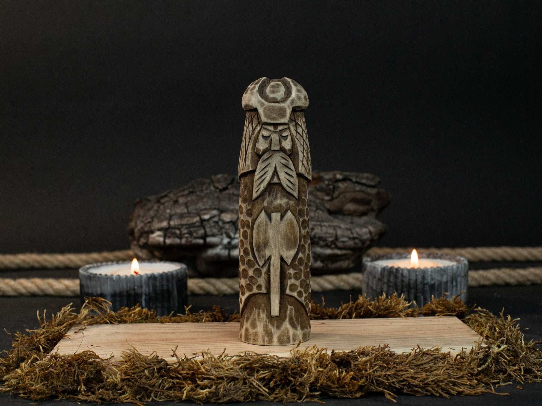 Vidar Figurine – 14 cm (5.7 inches) Hand-Carved Wooden Statue of the Norse God of Vengeance by Sharky Forged Steel Tools