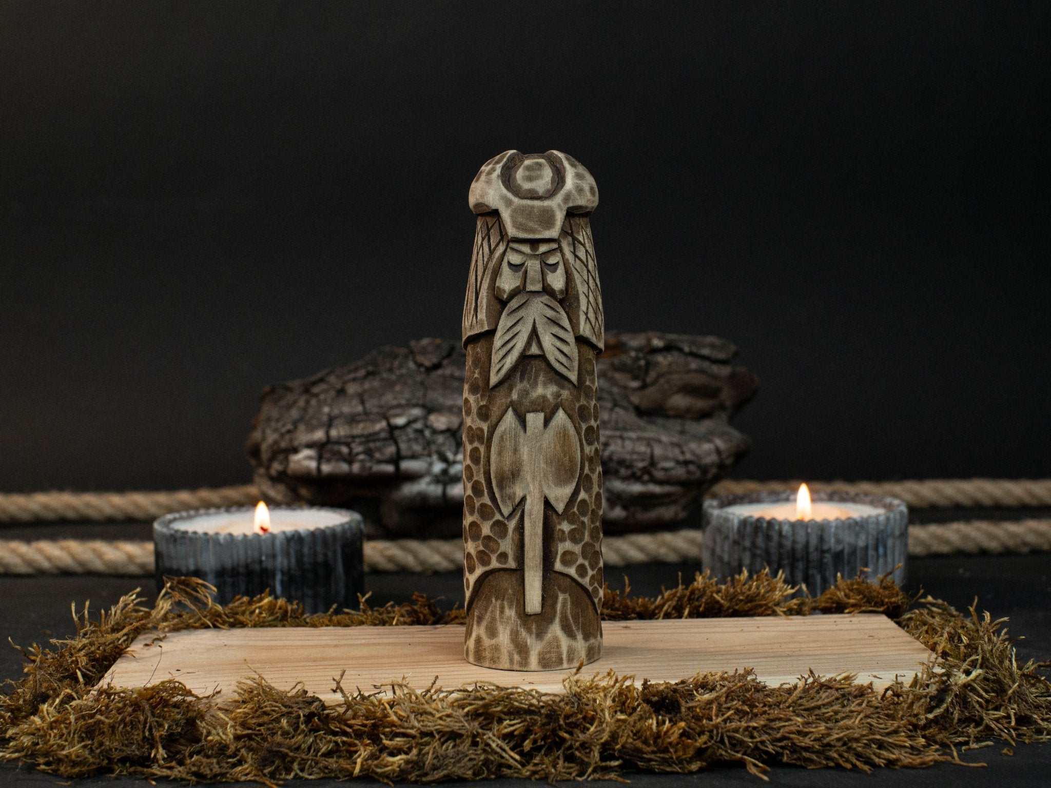 Vidar Figurine – 14 cm (5.7 inches) Hand-Carved Wooden Statue of the Norse God of Vengeance by Sharky Forged Steel Tools