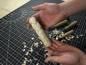 Vidar Figurine – 14 cm (5.7 inches) Hand-Carved Wooden Statue of the Norse God of Vengeance detail view by Sharky Forged