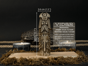 Vidar Figurine – 14 cm (5.7 inches) Hand-Carved Wooden Statue of the Norse God of Vengeance detail view by Sharky Forged