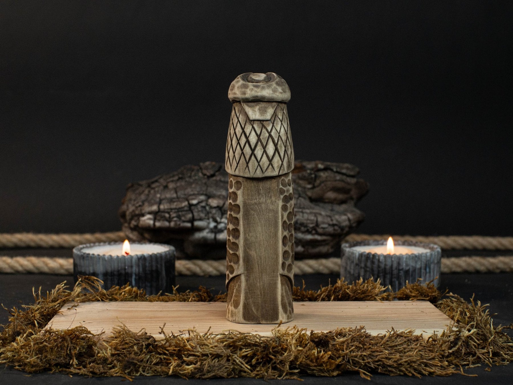 Vidar Figurine – 14 cm (5.7 inches) Hand-Carved Wooden Statue of the Norse God of Vengeance detail view by Sharky Forged