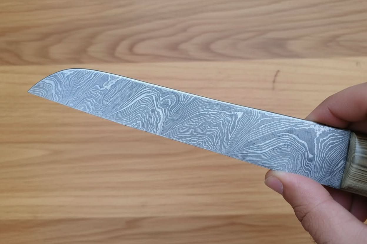 Viking Seax Knife By JW Steel Crafts. by JW SteelCrafts, Damascus knife detail photo 3